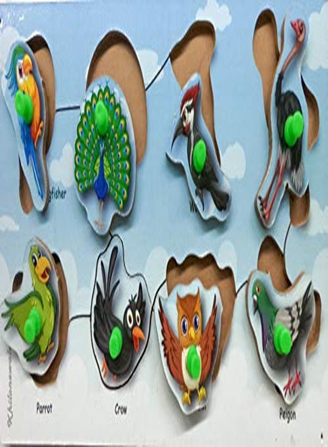 Khilonewale Kid's Wooden Puzzles Set for Toddlers 2 3 4 Years Old, Birds and Jungle Animal, Educational Puzzle with knobs,Learning Aid for Boys and Girls, Kids, Students,Size 13 * 25 cm - Image 5